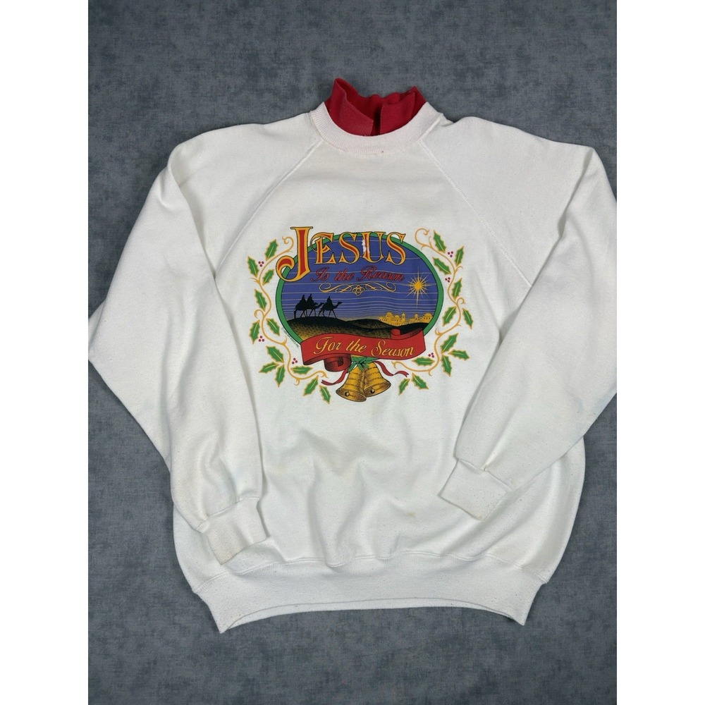 Vintage 1990 Jesus Is The Reason For The Season Sweatshirt XL USA Christmas